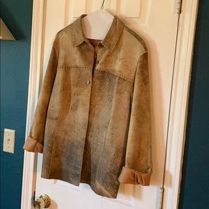 Vintage lightweight leather shirt jacket